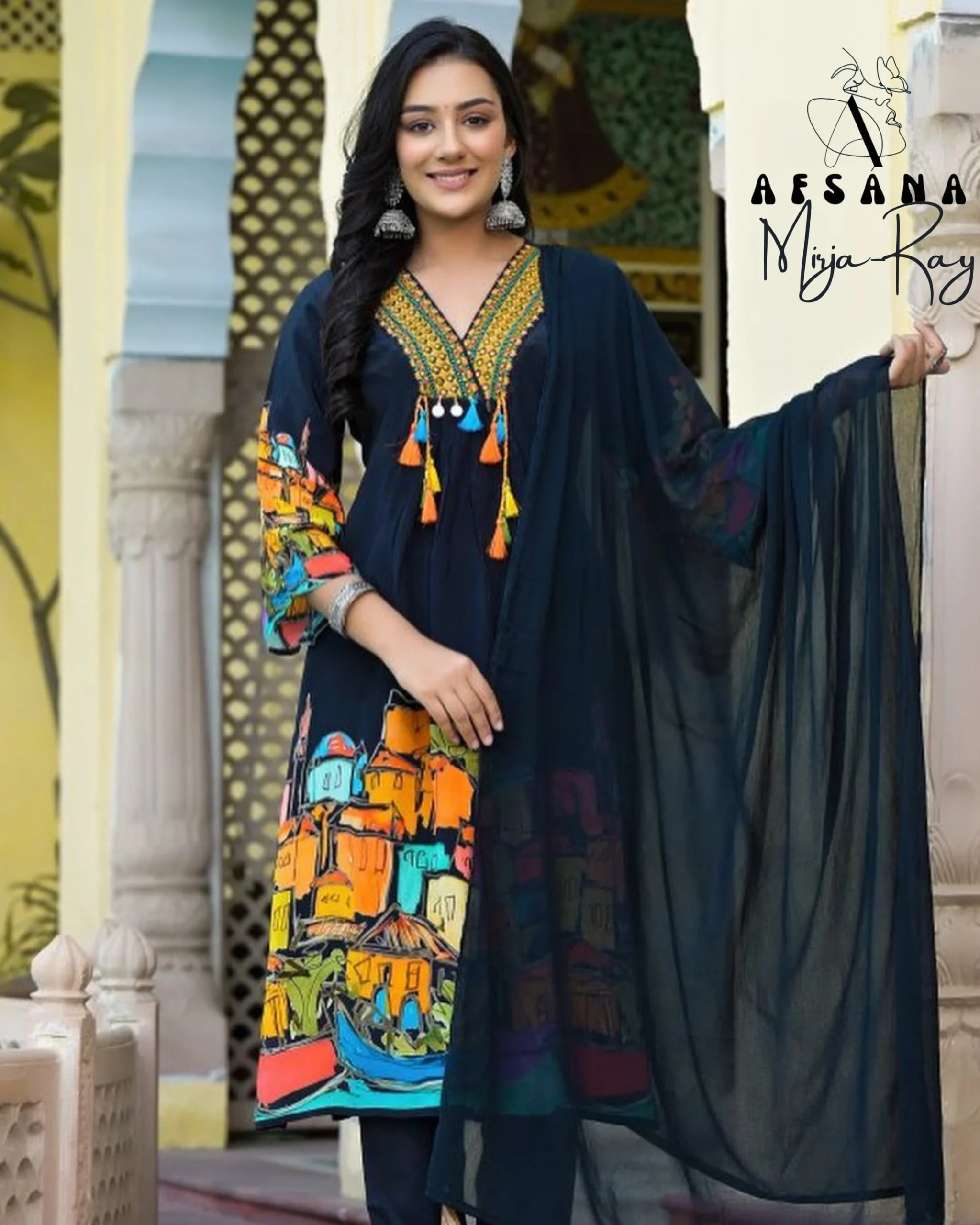 Afsana Mirja Roy Rayon Digital Print Wholesale Pakistani Readymade Salwar Suit Catalog — Wholesale Pakistani Suits, MPA wholesale from Surat — view 7